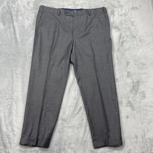 Peter Millar Dress Pants Mens Heather Gray Flat Front Straight Leg Slash Pocket
